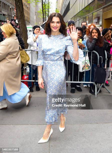 Actress Rachel Weisz is seen outside the "Today Show" on April 19, 2023 in New York City.