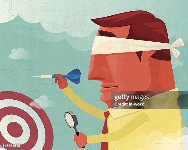 targeting - blindfold stock illustrations