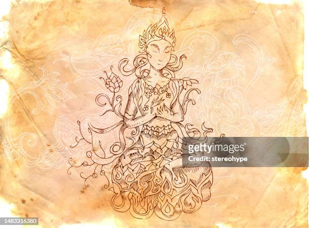 beautiful buddha - buddhist goddess 幅插畫檔、美工圖案、卡通及圖標