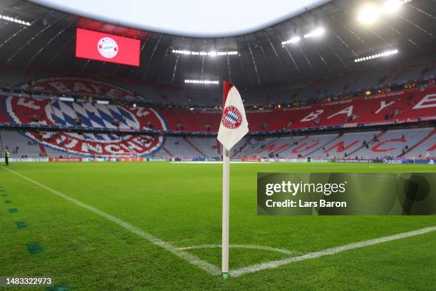 General view inside the stadium prior to the UEFA Champions League quarterfinal second leg match between FC Bayern München and Manchester City at...