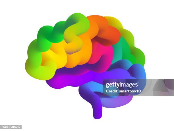 stylized human brain - frontal lobe stock illustrations