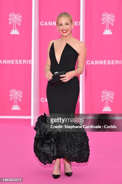 Sarah Michelle Gellar attends the closing ceremony during the 6th Canneseries International Festival : Day Six on April 19, 2023 in Cannes, France.
