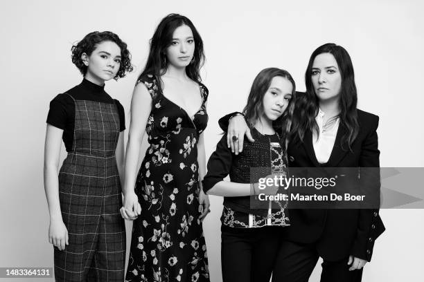 Hannah Alligood, Mikey Madison, Olivia Edward and Pamela Adlon of FX's 'Better Things' pose for a portrait during the 2019 Winter TCA Portrait Studio...