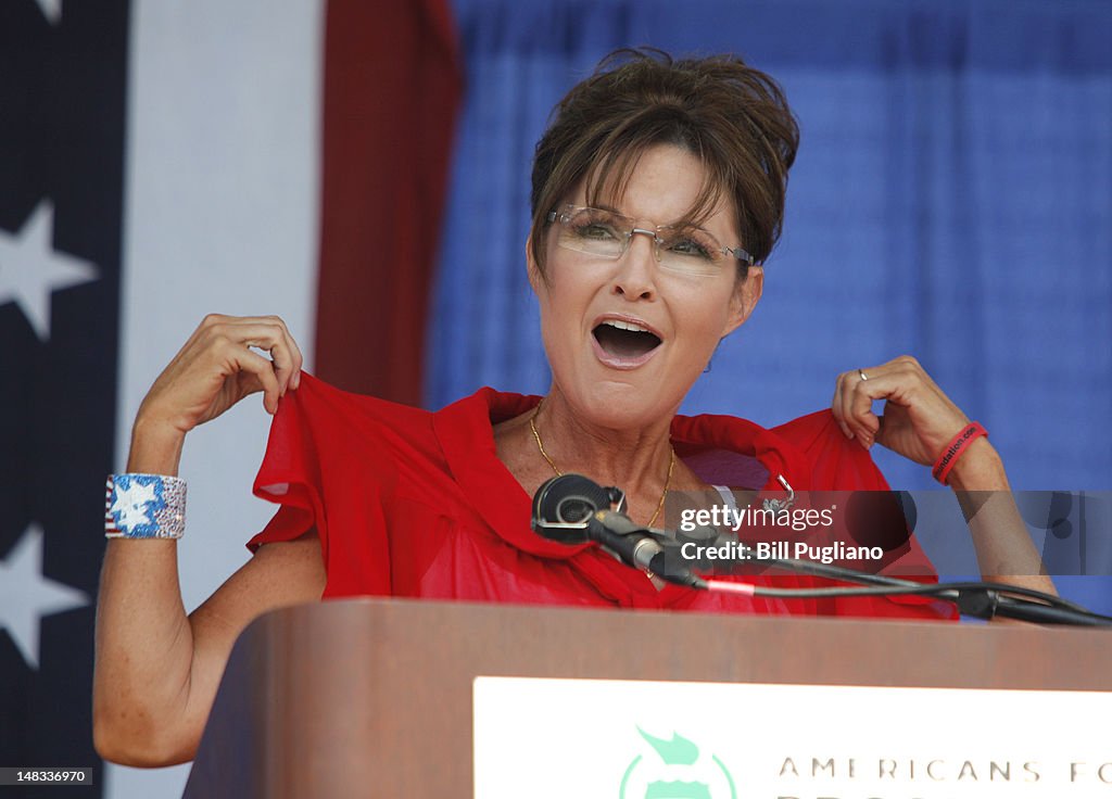 Sarah Palin Speaks At Tea Party Gathering In Michigan