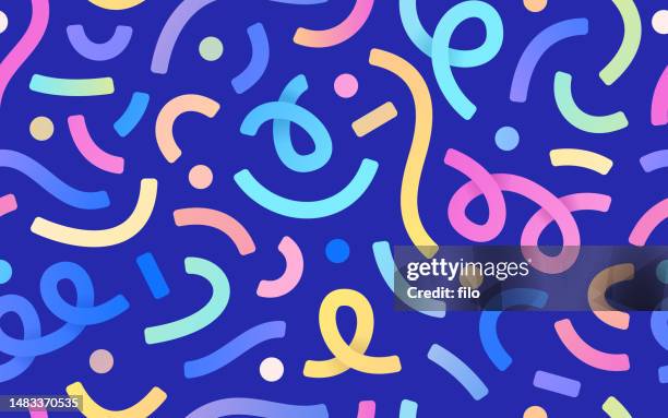 seamless confetti celebration party excitement background - atitude stock illustrations