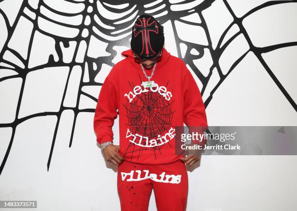 Metro Boomin attends his NTWRK Limited Edition 'Heroes & Villains' Capsule Collection Pop-Up at NTWRK LA on April 18, 2023 in Los Angeles, California.
