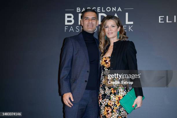 Jaydy Michel and Rafa Marquez attends the Elie Saab Bridal Collection show as part of the Barcelona Bridal Week 2023 on April 19, 2023 in Barcelona,...