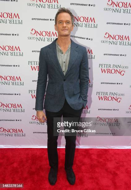 Neil Patrick Harris poses at the opening night of "Peter Pan Goes Wrong" on Broadway at The Ethel Barrymore Theatre on April 19, 2023 in New York...