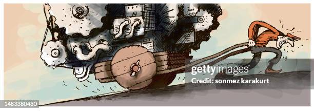 be late for automation - uphill stock illustrations