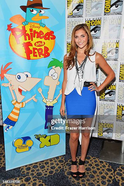 Actress Alyson Stoner attends Disney's "Phineas And Ferb" "Gravity Falls" and "Fish Hooks" Press Room during Comic-Con International 2012 at Hilton...