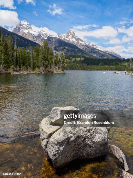 taggart lake in grand teton national park - taggart lake trail stock pictures, royalty-free photos & images