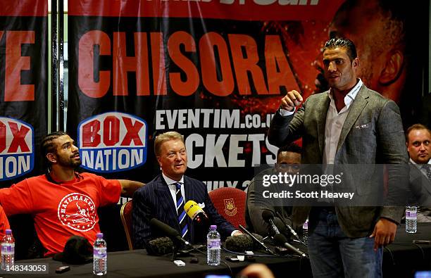 Next opponent of Vitali Klitchko, Manuel Charr interrupts the post fight press conference after the vacant WBO and WBA International Heavyweight...