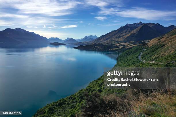 bennetts bluff queenstown new zealand - lake wakatipu stock pictures, royalty-free photos & images