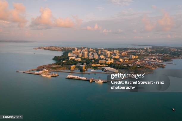 darwin city aerial australia - darwin stock pictures, royalty-free photos & images