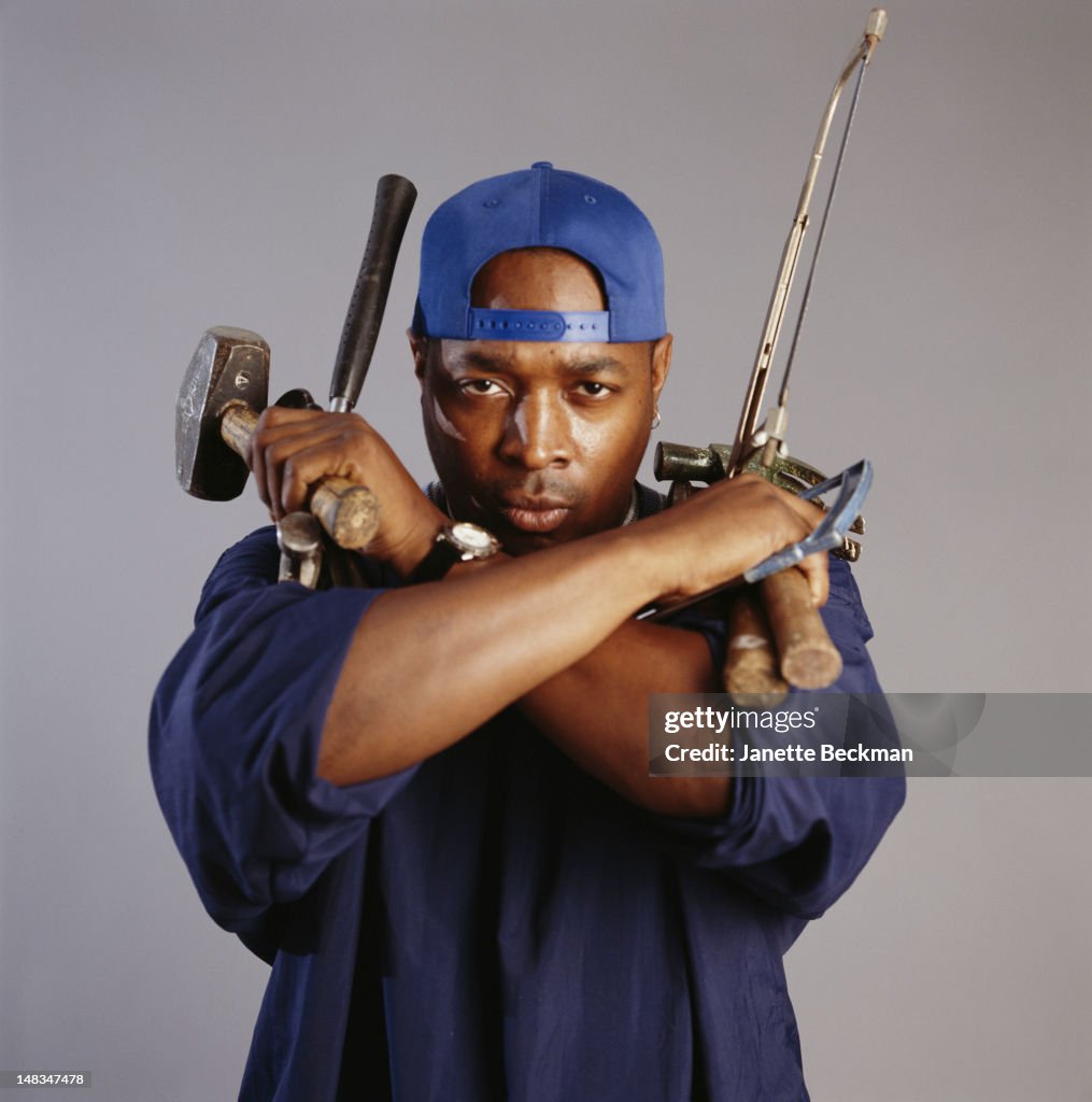 Chuck Rapper American rapper Chuck D with an armful of tools, New York City, 2010 ...