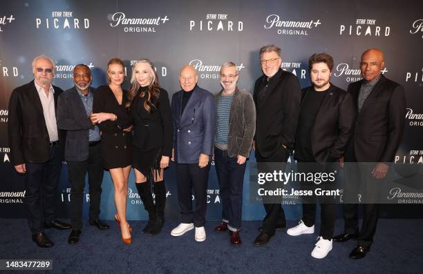 Brent Spiner, LeVar Burton, Jeri Ryan, Gates McFadden, Patrick Stewart, Alex Kurtzman, Jonathan Frakes, Terry Matalas and Michael Dorn attend the...