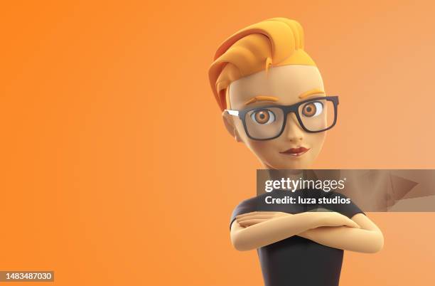 portrait of a female avatar, made for web3 and the metaverse - short game stock pictures, royalty-free photos & images