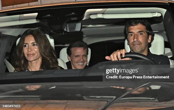 Luis Miguel leaves Paloma Cuevas' home in the car with Raul Gonzalez Blanco and Mamen Sanz after celebrating his birthday surrounded by friends, on...