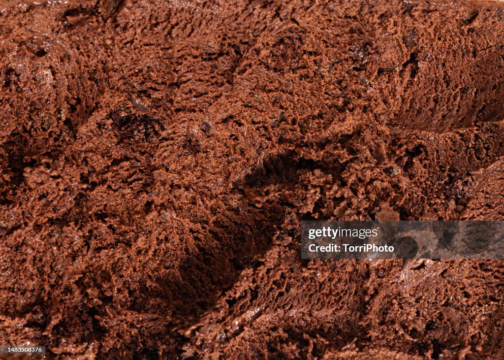 Full frame texture background of chocolate ice cream