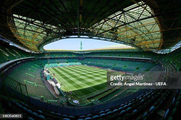 General view inside the stadium prior to the UEFA Europa League quarterfinal second leg match between Sporting CP and Juventus at Estadio Jose...