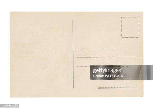 vintage blank postcard - cartolina postale foto e immagini stock