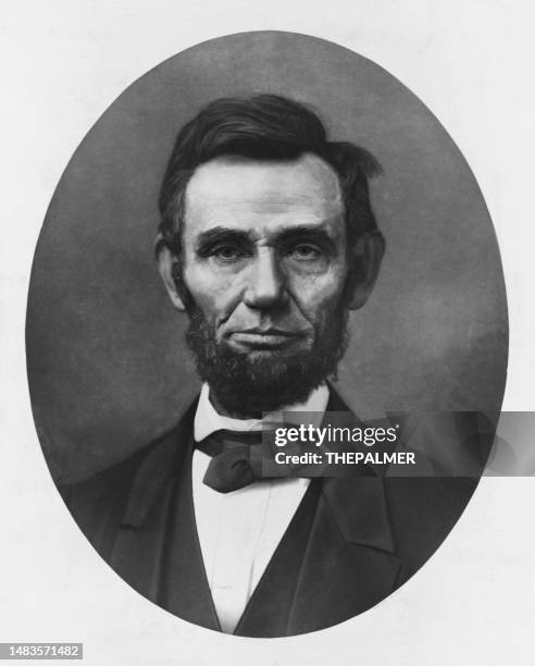 stockillustraties, clipart, cartoons en iconen met abraham lincoln engraving 1899 - abraham lincoln