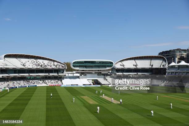 General view of play during the LV= Insurance County Championship Division 1 match between Middlesex and Nottinghamshire at Lord's Cricket Ground on...