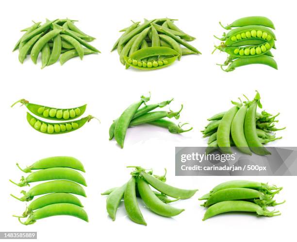 green beans on white background,romania - bolster stockfoto's en -beelden