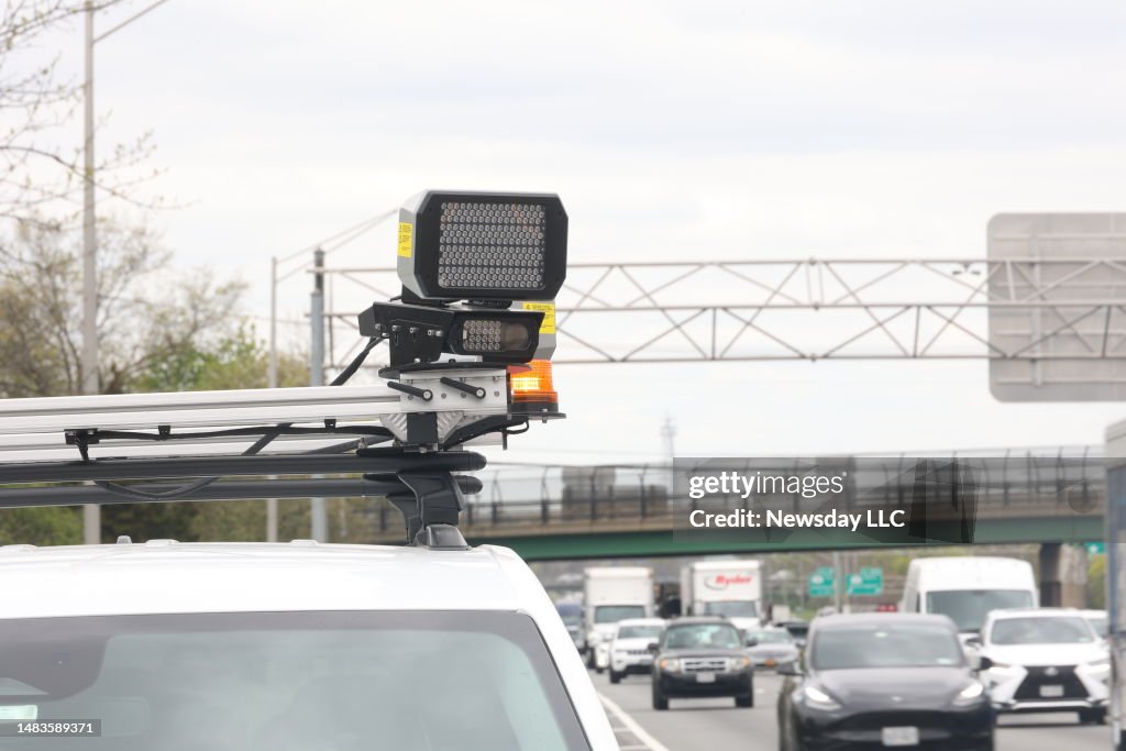 Speed Monitor Camera Speed cameras are mounted on a sport utility vehicle at a... News Photo ...