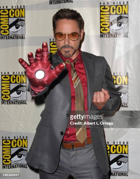 Actor Robert Downey Jr. Attends Marvel Studios "Iron Man 3" panel during Comic-Con International 2012 at San Diego Convention Center on July 14, 2012...