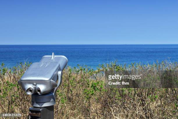 binocular at the sea - backdrop projection of beach stock pictures, royalty-free photos & images