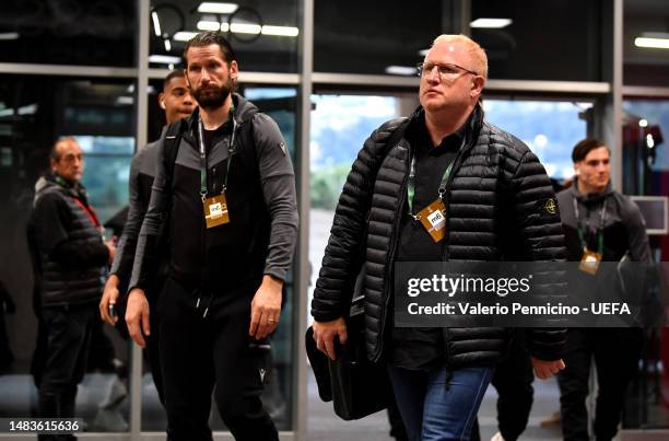 Heiko Vogel, Interim Head Coach of FC Basel, arrives prior to the UEFA Europa Conference League Quarterfinal Second Leg match between OGC Nice and FC...