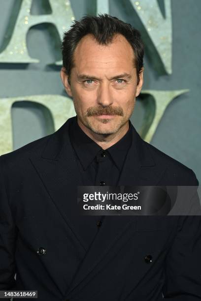 Jude Law attends the world premiere of "Peter Pan & Wendy" at The Curzon Mayfair on April 20, 2023 in London, England.