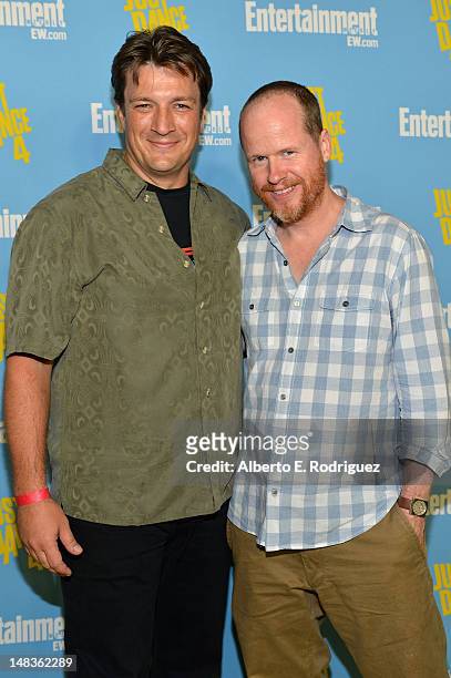 Actor Nathan Fillion and director Joss Whedon attend Entertainment Weekly's 6th Annual Comic-Con Celebration sponsored by Just Dance 4 held at the...