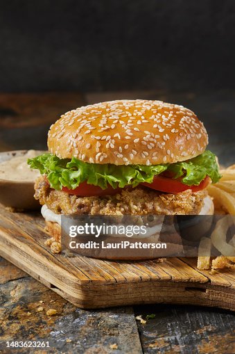 Copycat Chicken Fried Steak Burger High-Res Stock Photo - Getty Images