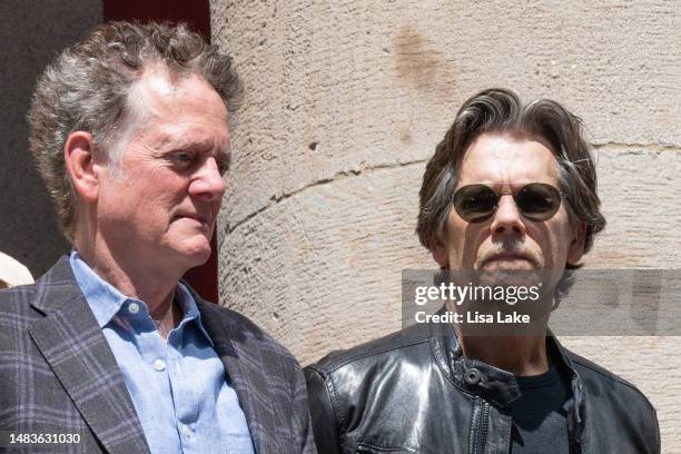 Michael Bacon and Kevin Bacon attend the 2023 Philadelphia Music Alliance Walk Of Fame Plaque Unveilings outside of University of the Arts on South...