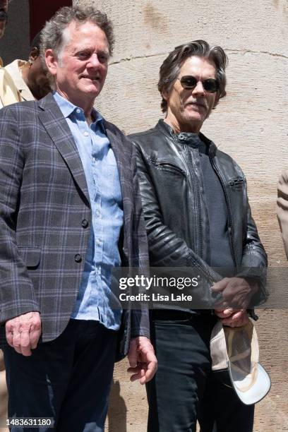 Michael Bacon and Kevin Bacon attend the 2023 Philadelphia Music Alliance Walk Of Fame Plaque Unveilings outside of University of the Arts on South...