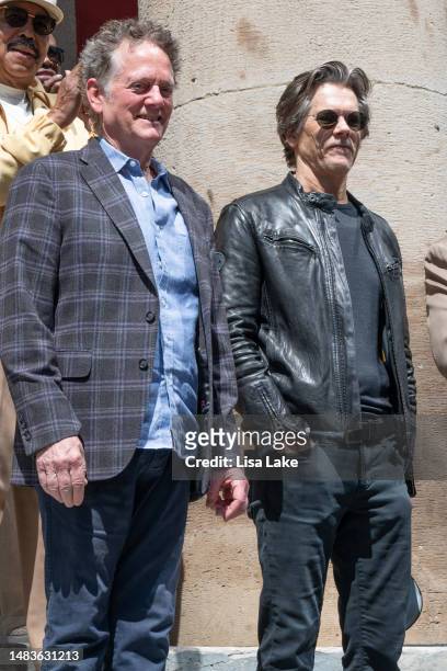 Michael Bacon and Kevin Bacon attend the 2023 Philadelphia Music Alliance Walk Of Fame Plaque Unveilings outside of University of the Arts on South...