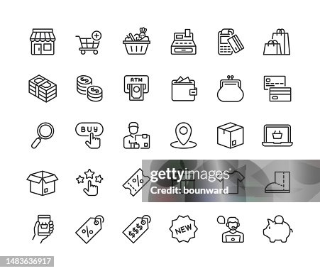 Online Shopping Line Icons. Pixel perfect. Editable stroke. Online Shopping Line Icons. Pixel perfect. Editable stroke.