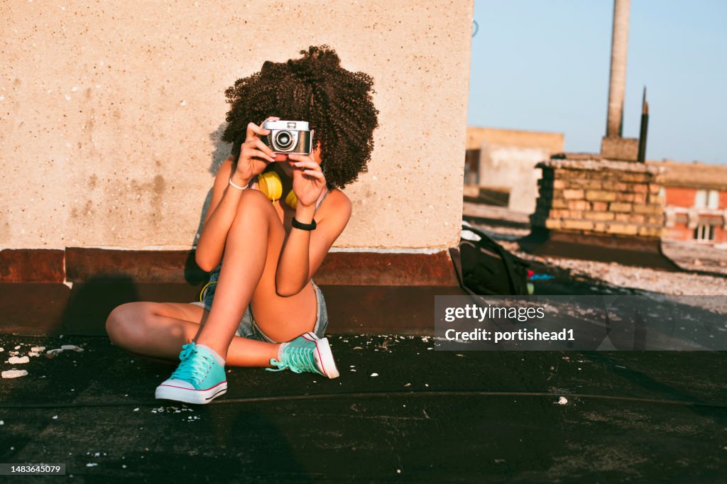Girl on a rooftop