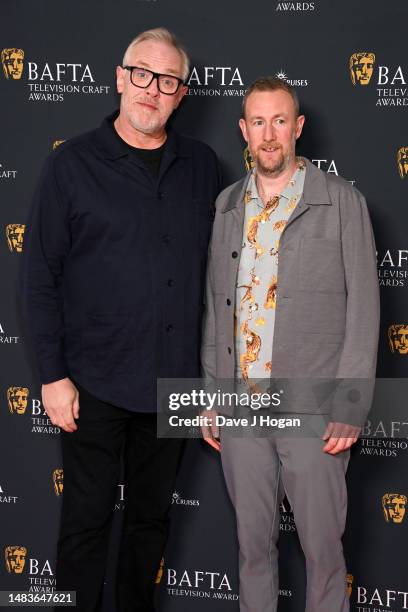 Greg Davies and Alex Horne attend the BAFTA Television Craft and BAFTA Television Awards Nominees Party on April 20, 2023 in London, England.