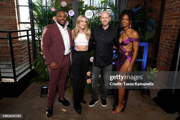 Global Head of Artist Partnerships & Audience at Spotify, Joe Hadley, Ingrid Andress, CEO of Spotify, Daniel Ek and Ari Lennox attend Strike a Chord:...