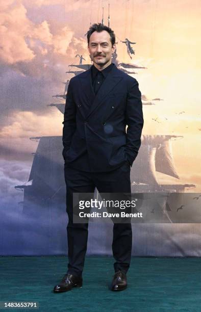 Jude Law attends the World Premiere of "Peter Pan & Wendy" at The Curzon Mayfair on April 20, 2023 in London, England.