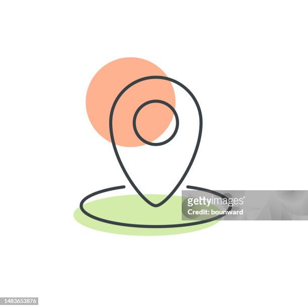 map pin line icon. vector illustration of map pin icon. editable stroke. - tourism logo stock illustrations