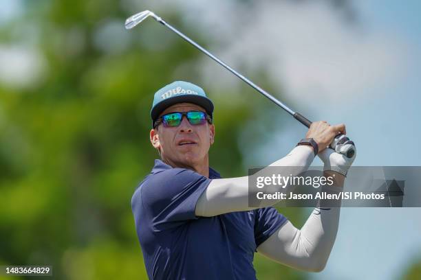 Ricky Barnes of the United States tees off from the 17th hole during Round One of the Zurich Classic of New Orleans at TPC Louisiana at TPC Louisiana...