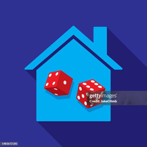 stockillustraties, clipart, cartoons en iconen met house dice icon flat - dice