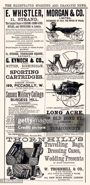 advertising 1887  (xxxl with many details) - chariot stock illustrations