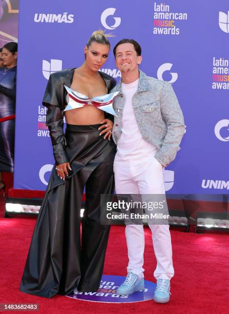 Lele Pons and Guaynaa attend the 2023 Latin American Music Awards at MGM Grand Garden Arena on April 20, 2023 in Las Vegas, Nevada.