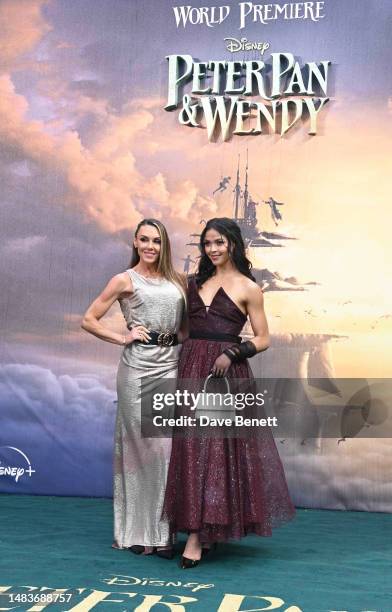 Michelle Heaton and Vanessa Bauer attend the World Premiere of "Peter Pan & Wendy" at The Curzon Mayfair on April 20, 2023 in London, England.