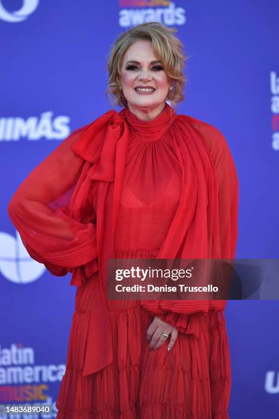 Erika Buenfil attends the 2023 Latin American Music Awards at MGM Grand Garden Arena on April 20, 2023 in Las Vegas, Nevada.